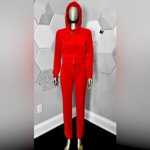 Juicy Couture Bling Juicy Hoodie and Pants in RED - size XS